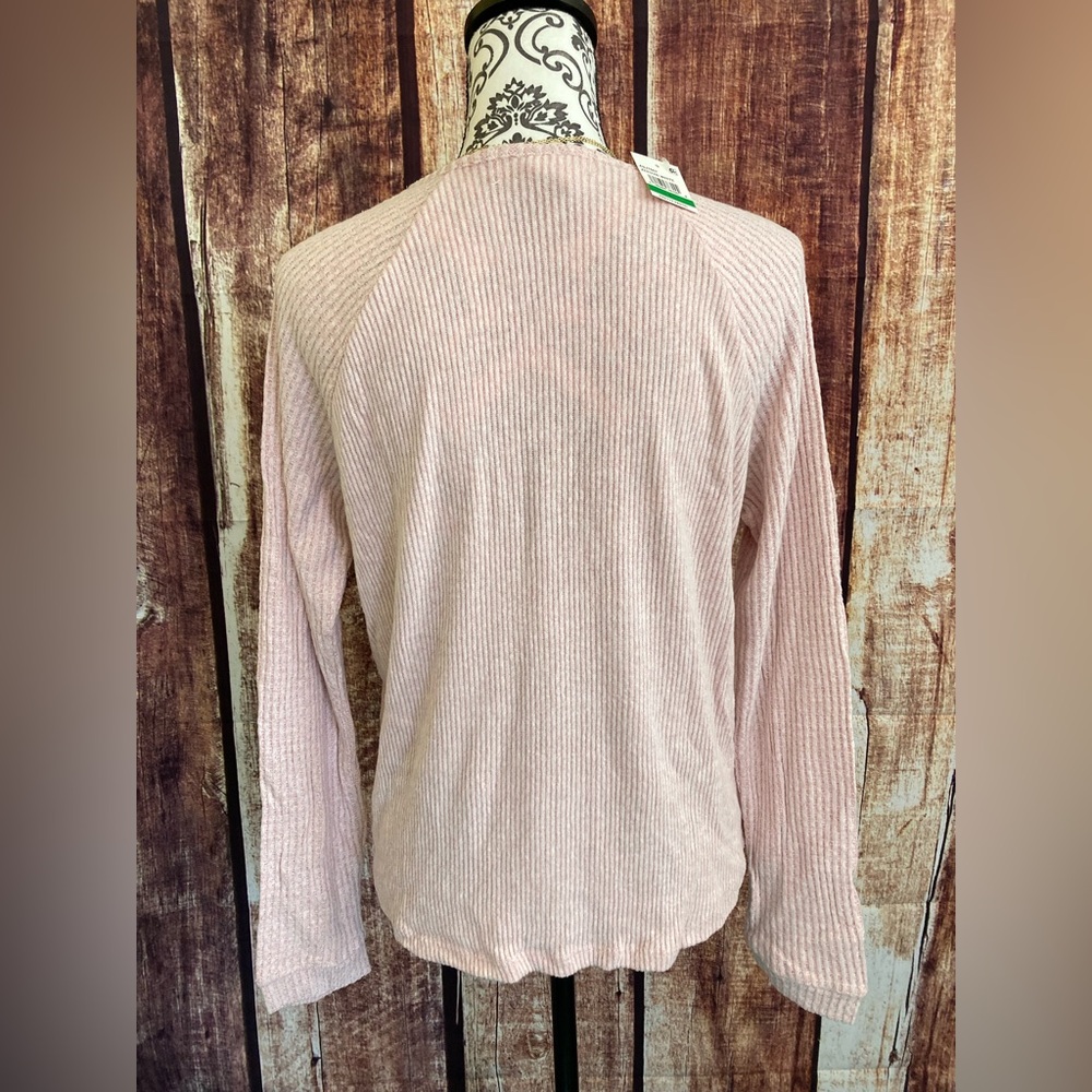 Planet Gold | NWT Women’s Super Soft Ribbed Long Sleeve Top - Picture 3 of 6